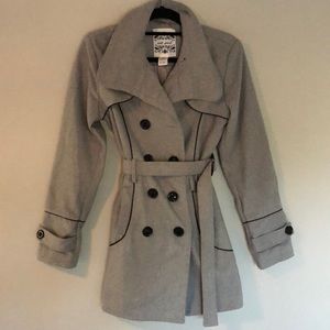 Grey wool winter coat